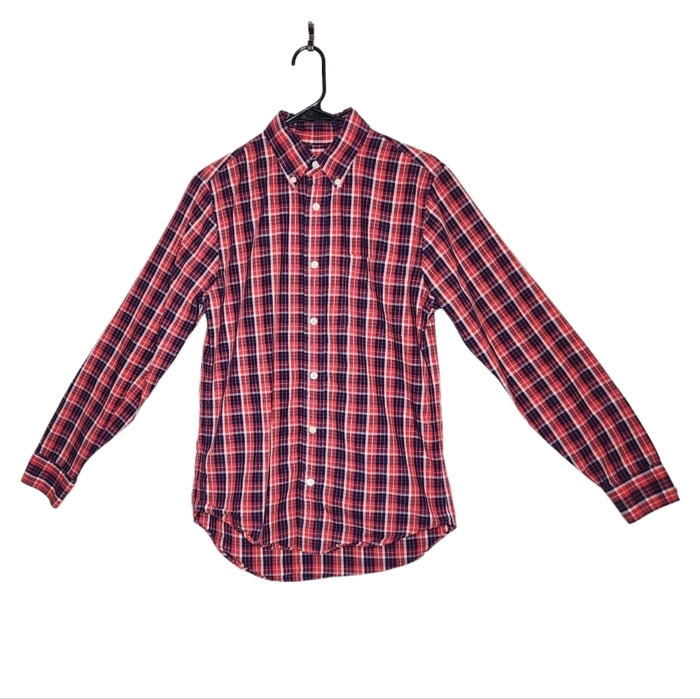 Jack Spade Long Sleeve Button Down Shirt Red Blue Plaid Men's‎ Size Small